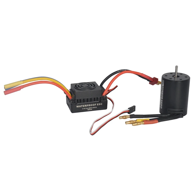 Водонепроницаемый 3650 3900Kv Rc бесщеточный двигатель 60A Esc для 1/10 Автомобиль Грузовик