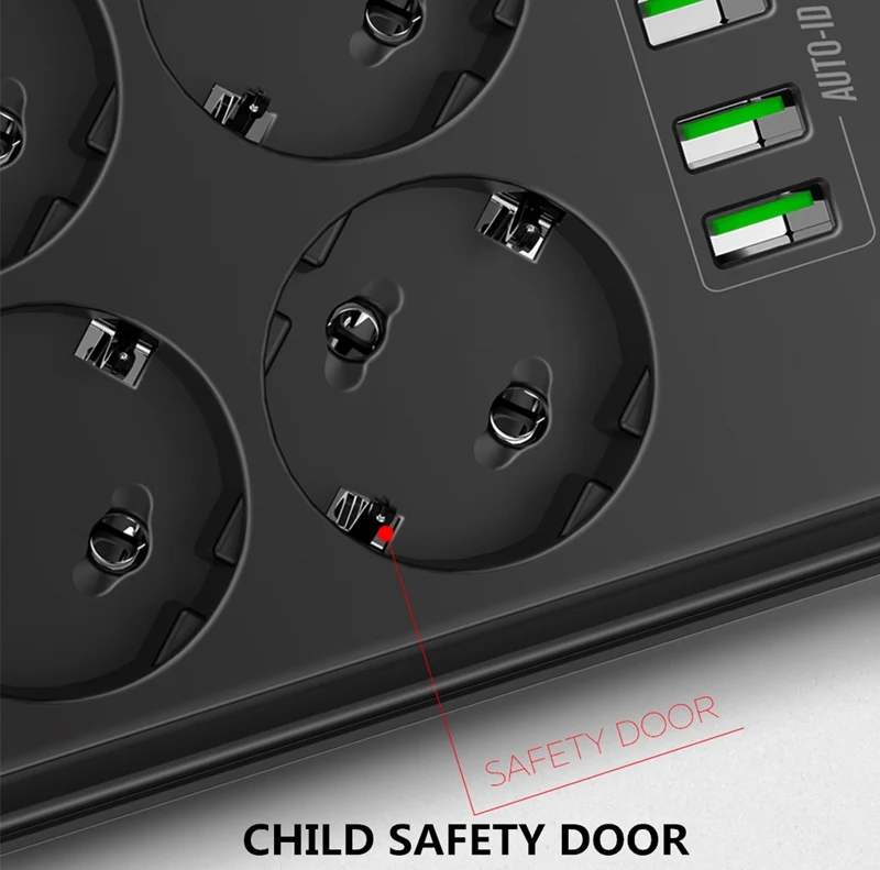 Удлинитель электрический LDNIO с европейской вилкой 3 4 А 6 розеток USB порта| |