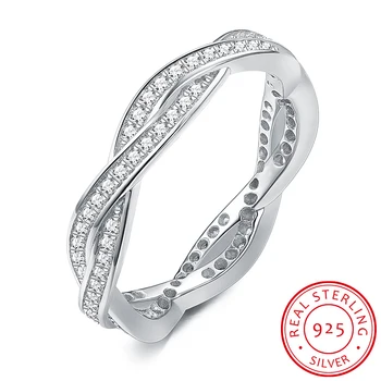 

INALIS 925 sterling silver female diamond cross crystal rings wedding paired engagement rings women jewelry women's for a girl