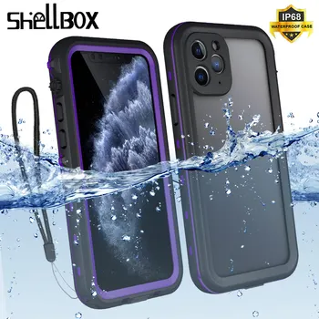 

SHELLBOX Waterproof Case For iPhone 11 Pro Max XR XS MAX Shockproof Swimming Diving Coque Cover for iPhone 11 Underwater Case
