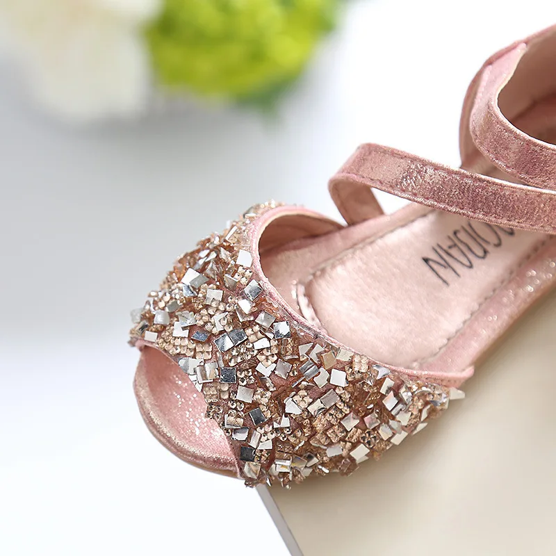 ULKNN Summer 2020 Baby Sandals Girls Princess Shoes Fish Mouth GIRL'S Sandals with Breathable Soft Bottom Child Dance Shoes