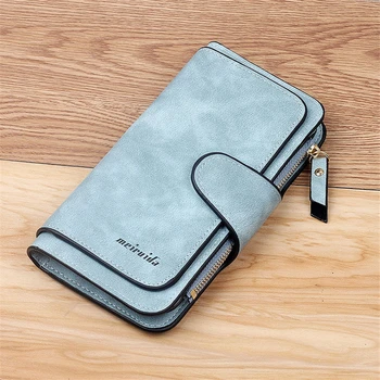 

Meiruida Wallet Women Leather Luxury Card Holder Clutch Casual Women Wallets Zipper Pocket Hasp Ladies Wallet Female Purse