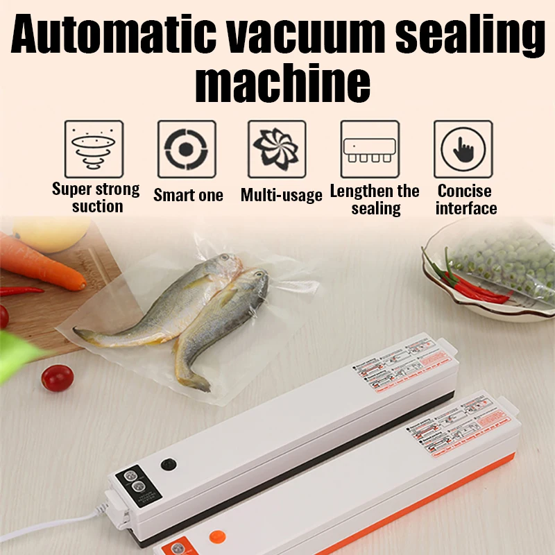 

Vacuum Sealer Packaging Machine Household Food Film Sealer Vacuum Packer Keep Food Fresh 220V/110V FREE GIFT 10pcs Storage Bags