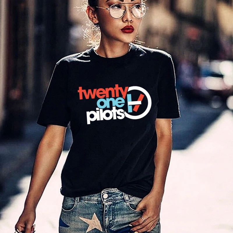 Летняя женская футболка twenty one pilots, женские футболки, женская футболка в Корейском стиле kpop 21 pilot, женские футболки