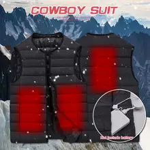 Моющийся смарт-жилет с подогревом для мужчин, хлопковое пальто с v-образным вырезом, Графен, углеродное волокно, зимняя куртка с подогревом, теплый жилет с подогревом 4XL