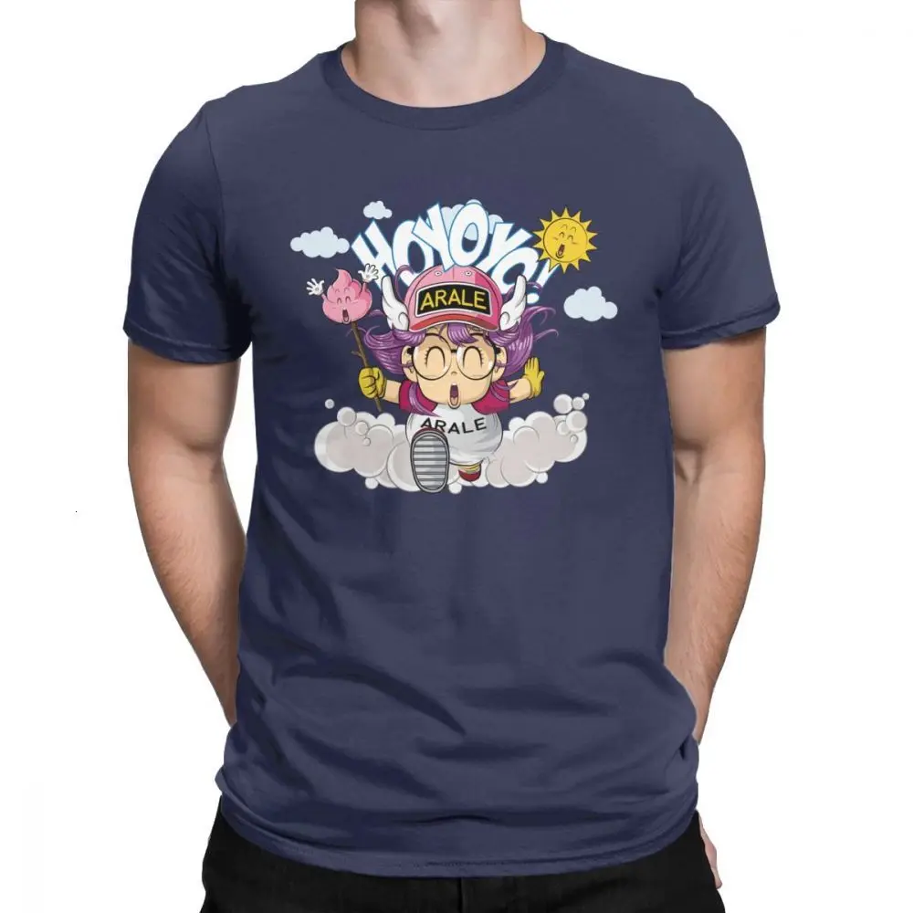 Tyburn Arale футболки для мужчин Dr Slump Toriyama Аниме Манга 90s милый робот 80s винтажные футболки из чистого хлопка с коротким рукавом идея подарка - Цвет: NavyBlue
