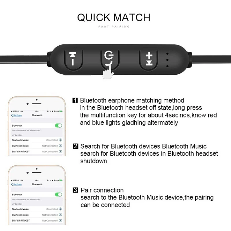 Шейные спортивные наушники беспроводные Bluetooth для XT-11 наушники с микрофоном для huawei Xiaomi samsung