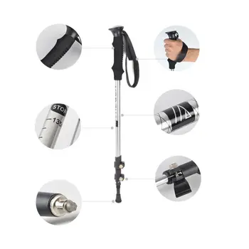 

Lightweight Shock-Absorbent Hiking Walking Running Sticks Natural Cork Grips Quick Lock Walking Stick 66