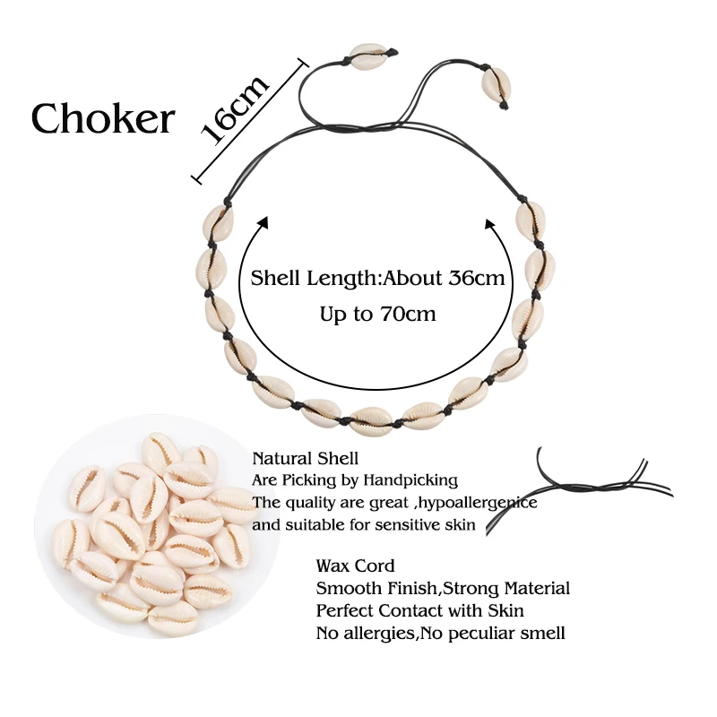shshd мода Лидер продаж, натуральное ожерелье, воротник чокер, бохо лето раковины браслет веревка цепочка женские браслеты ручной работы ожерелье ювелирные изделия Богемные аксессуары женщины подарок