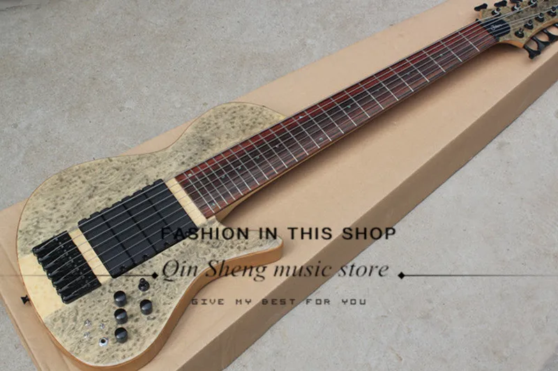

free shipping 6\7 strings electric bass guitar with birdseye maple veneer,4 pickups,mini switch,maple neck ,24 frets,