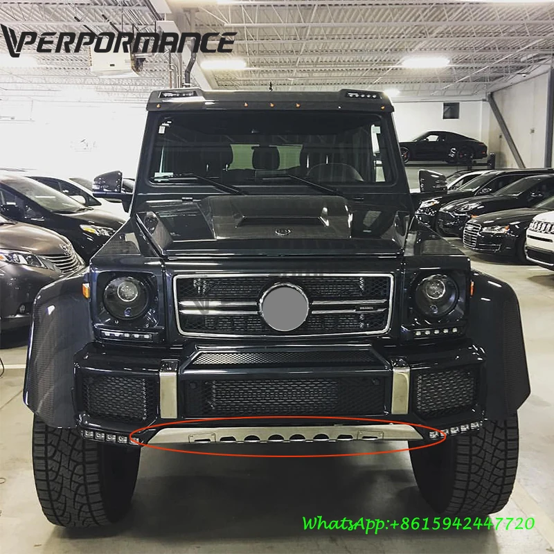 W463 Передняя противоскользящая пластина G500 G55 G63 G65 Защитная противоскользящая пластина для переднего бампера(4x4 стиль) Алюминий 1993~ год