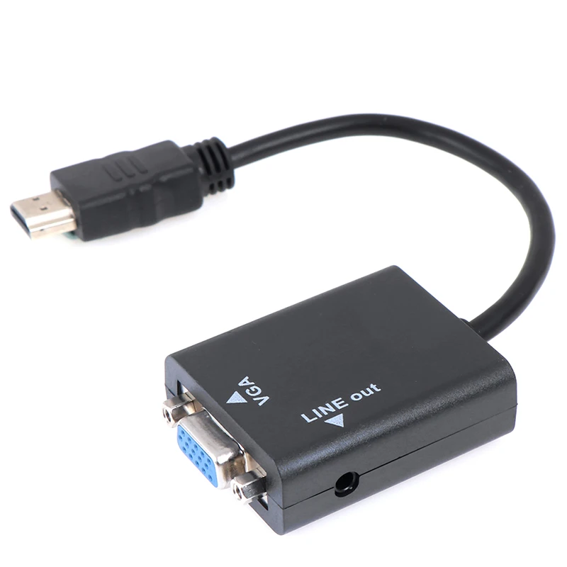 Адаптер hdmi-vga кабель конвертер HDMI VGA кабель Поддержка 1080P с аудио кабелем для HD tv xbox PS3 ноутбук ТВ коробка