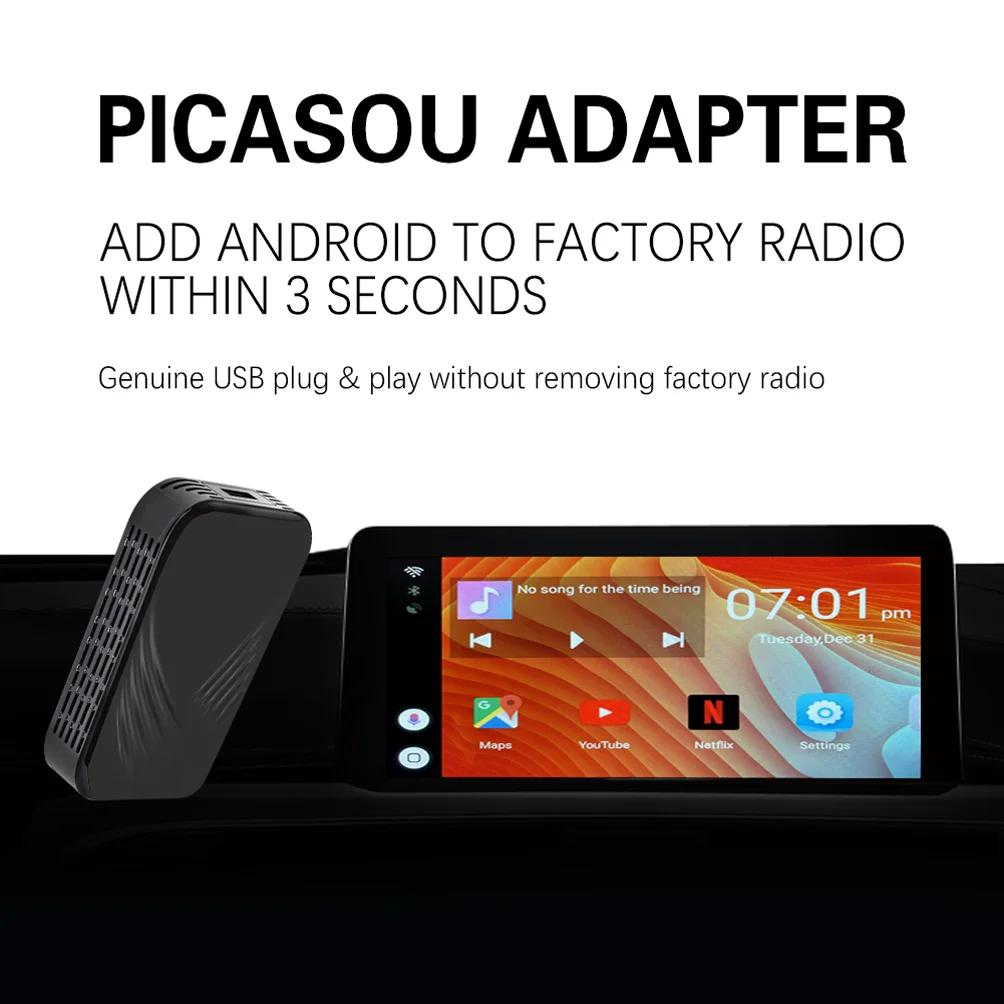 Carplay AI BOX 4 + 32G беспроводной CarPlay активатор Plug and Play PICASOU адаптер для Apple Android видео Mirrorlink| |