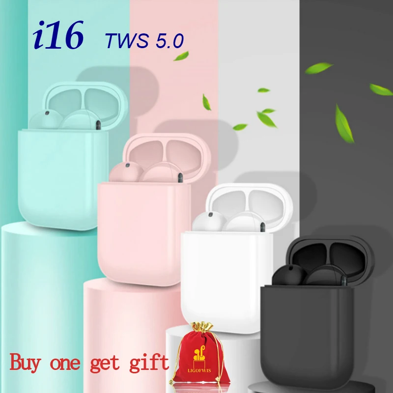 

i16-tws Wireless Bluetooth Earphones Bluetooth 5.0 Earbuds Earphone Auto Turn on/off Wireless Charging with Mic Charging Box