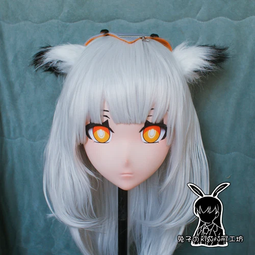Кролик 74) Смола Крест платье красивая девушка голова BID кукольная маска Arknights японского аниме Ptilopsis Косплей Маска кигуруми Cos