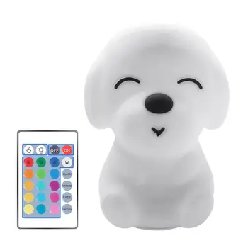 

Colorful DOG LED Night Light Animal Light USB Rechargeable Silicone Soft Cartoon Touch light Children Night Lamp Bedroom Light
