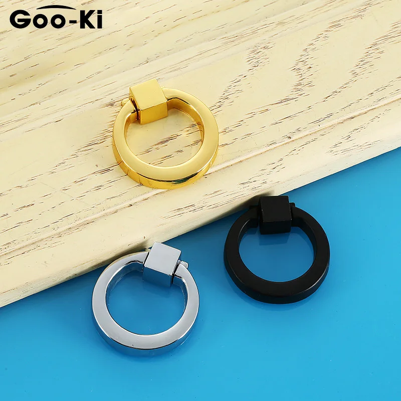 

5 Pcs Gold/Matte Black/Polished Chrome Wardrobe Drawer Knobs Cupboard Cabinet Pulls Ring Cabinet Handle for Furniture Hardware