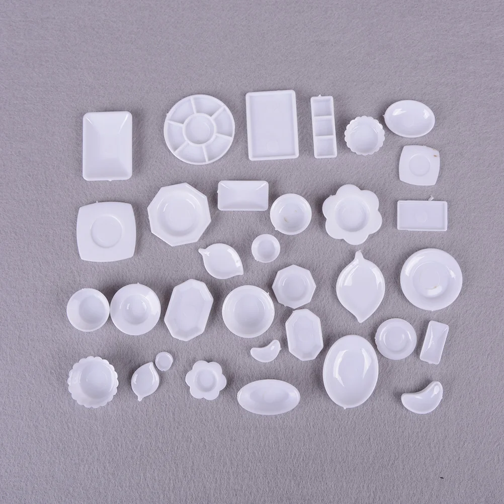 33pcs/Set Kitchen Acrylic Mini Tableware Miniatures Cup Plate Dish Decor Toys for Kids Girls Gifts For Children Doll Accessories