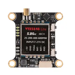 Мини VTX5848 LITE 48CH 5,8G 25MW 200MW 400MW 600MW переключаемый передатчик для RC FPV гоночный Дрон Квадрокоптер