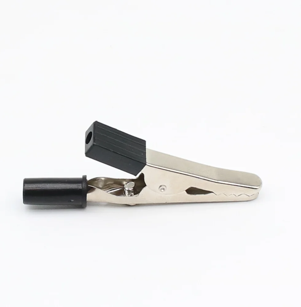 Alligator clips test clip test hooks clips 10pcs/lot insulated crocodile clips plastic handle cable lead testing metal alligator clips clamps 52mm length