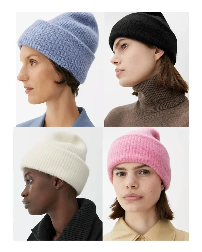 Women Solid Colors Hat Warm Simple Sweet All-Match Female Wool Blend Knit Cap Autumn Winter New | Аксессуары для одежды