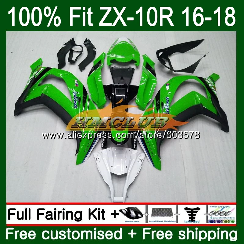 Инъекции для KAWASAKI ZX-10R 1000CC ZX10R 16, 17, 18, 120CL. 0 ZX1000 ZX 1000 ZX 10 сотрудников отдела исследований 10R обтекатель OEM Stock зеленый - Цвет: No. 1