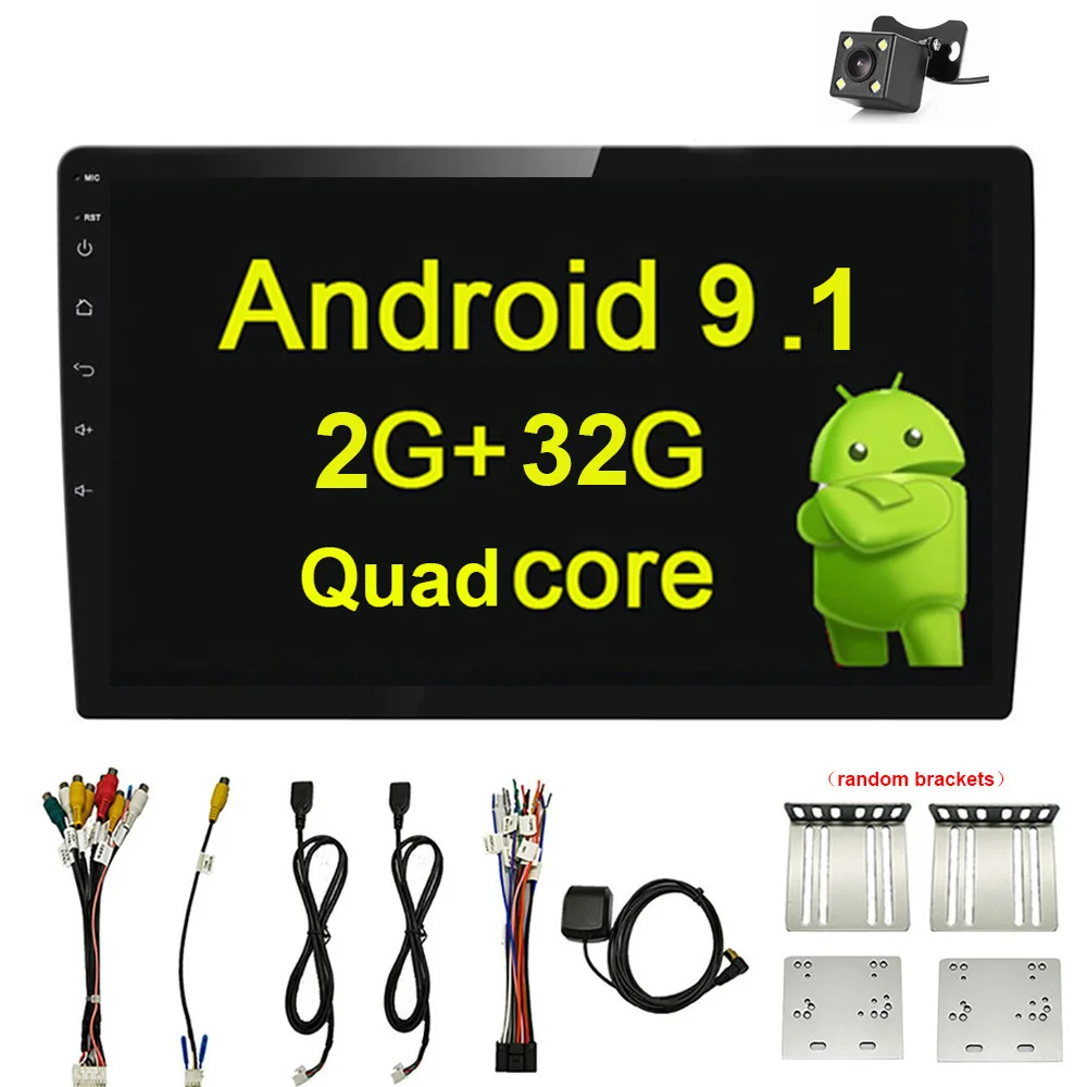 10," 2+ 32G автомобильный мультимедийный плеер 2Din Android 9,1 автомобильный Радио gps навигация Авто Стерео Mirrorlink MP5 плеер с задней камерой - Цвет: 2 32G Cam