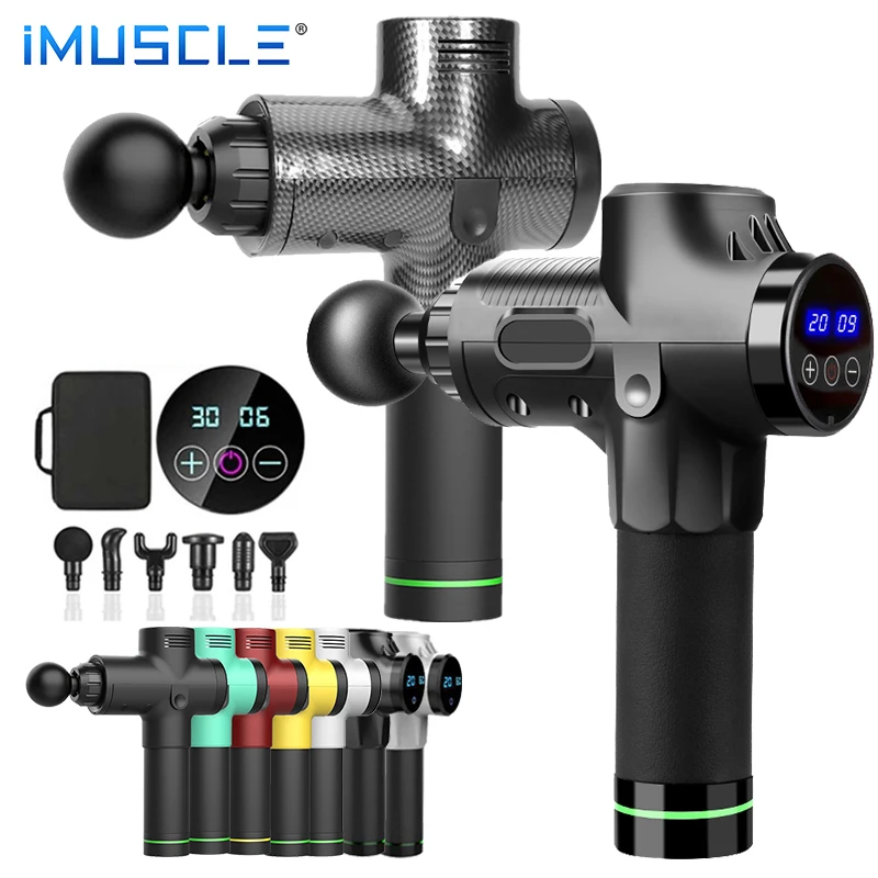 Массажный пистолет iMuscle для мышц Электрический вибромассажер шеи оборудование