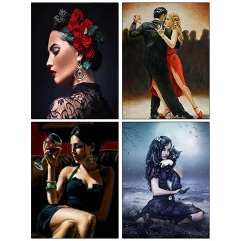 

5D DIY Diamond Painting Full Square/Round Drill "Cartoon woman Dancer" 3D Embroidery Cross Stitch gift Home Decor