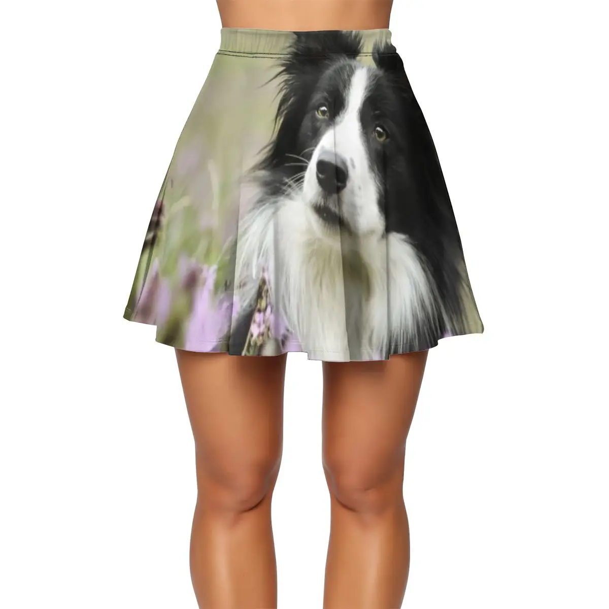 NOISYDESIGNS Women Fashion Summer High Waist Pleated Skirt Wind Cosplay Skirt Border Collie Female Mini Skirts Short Customized