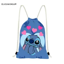 ELVISWORDS школьные рюкзаки для мальчиков с принтом в виде стежка, сумка для хранения футбольных игрушек для детей, сумка на шнурке для йоги, спортивная обувь, сумка для девочек
