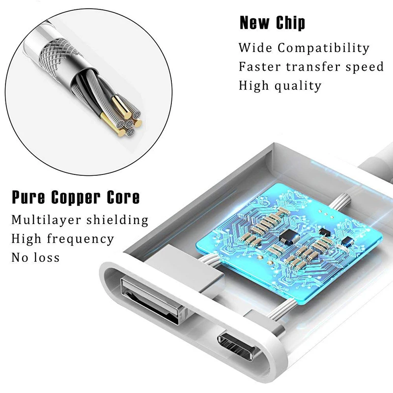 OTG USB адаптер для камеры для lightning ios 13 пианино MIDI клавиатура разъем с зарядным портом для iphone iPad
