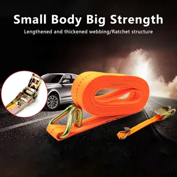 

Car Cargo Fasteners Car Luggage Cargo Polyster Tape Bind Auto Bundling Strong Strap Belt Ratchet Tie Fastener Strap 4m 6m