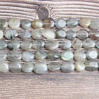 

LanLi Fashion natural Jewelry 6x8 mm 8x10 mm amorphous gray labradorite Loose Beads DIY bracelet necklace Accessories