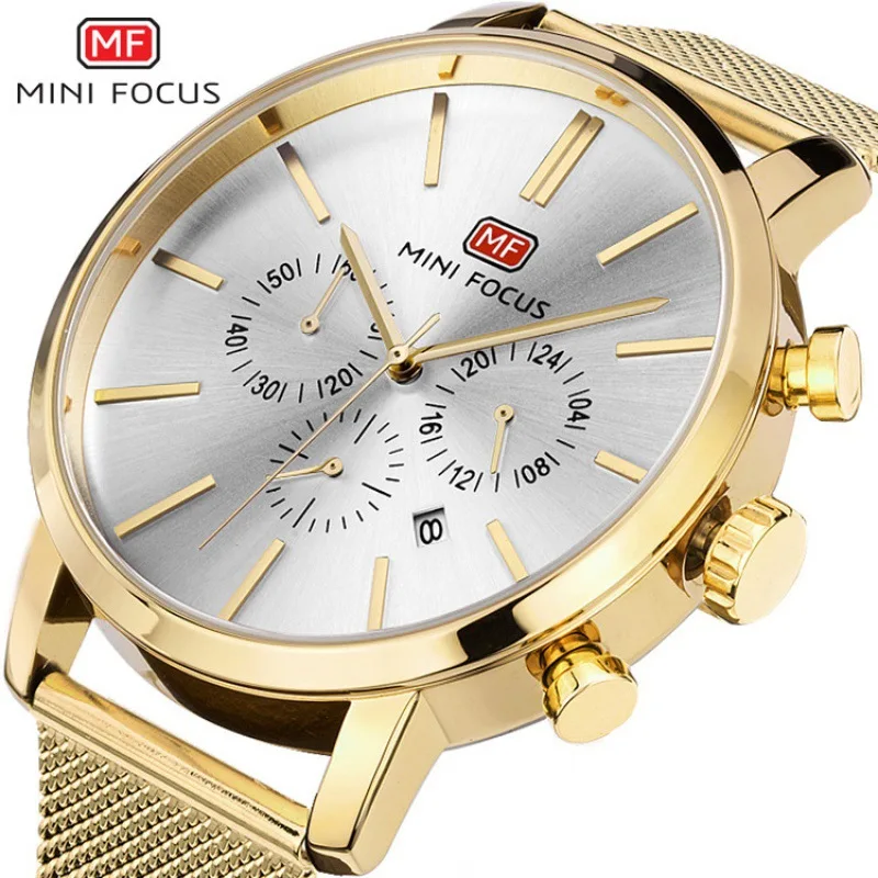 

Mini FOCUS Brand Genuine Product Simple Multi-functional Casual Men's Watch Calendar Waterproof Milan with 0023G