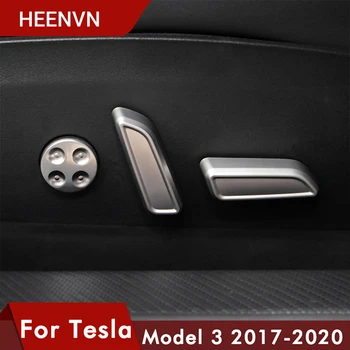 

Heenvn Model3 Car Seat Button Decorative For Tesla Model 3 Accessories Seat Adjust Knob Cover For Tesla Model Three accessory