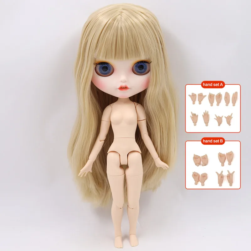 ICY Blyth кукла на заказ с руками Набор для тела Новая Улыбка Рот матовое лицо 1/6 игрушки BJD DIY модные куклы подарок для девочки специальное предложение - Цвет: Nude doll