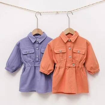 

Baby Girls Clothes Short Spring Mini girls dress Long Sleeve Belt Party Birthday kids dresses for girls Fashion Girls Clothing