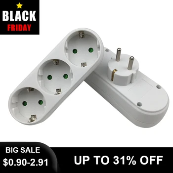 

European Conversion Plug Portable 2/3/4 Socket 16A 250V EU Plug 1 to 2/3/4 Socket Adapter Converter Outlet