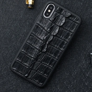

LANGSIDI Luxury Natural Crocodile Leather Phone case For Iphone XS x xr 11 pro max 7plus 8 6s shockproof protective back Cover