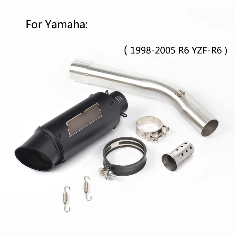 Для 1998-2005 Yamaha R6 YZF-R6 выхлопная труба мотоцикла Mid Pipe slip on 51 мм Глушитель со съемным Db Killer Escape steel