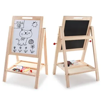 

Wooden Children Learning Double-Sided Writing Board can lift convenient drawing board double-face Drawing Toys educational toys