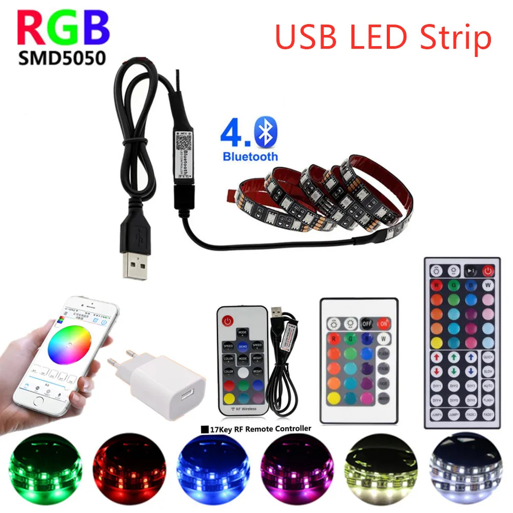 DC 5В USB СВЕТОДИОДНЫЙ светильник s ленты RGB ТВ Подсветка 5050 Водонепроницаемый