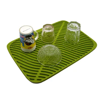 

Silicone Drying Mat Kitchen Table Mat Placemat Anti-Bacterial Dish Drain Pad Durable Pot Holder Food Grade Cup Coaster WY817