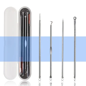 

4pcs Acne Blackhead Remover Comedone Extractor Kit Pimple Acne Blemish Removal Tools Set for Facial Skin Care