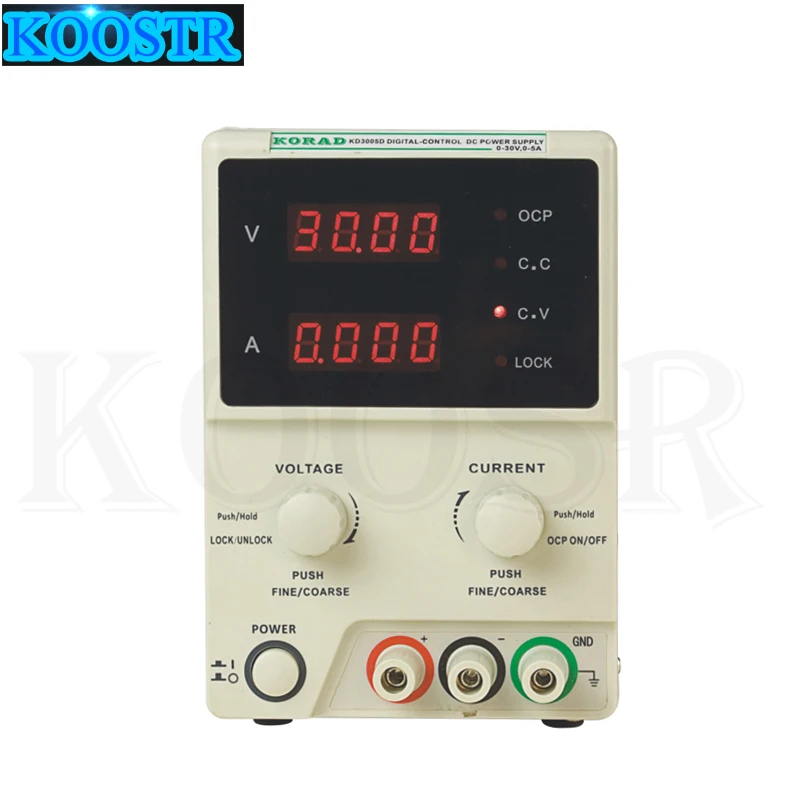 KD3005D энкодер постоянного тока Регулируемый ЧПУ источник питания 30V5A постоянное напряжение постоянного тока Источник мА дисплей 10мв 1 мА Точность