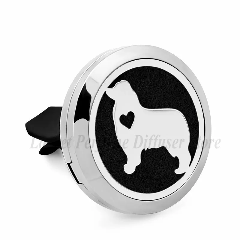 Различные собаки 30 мм Автомобильный диффузор медальон Vent клип 316L нержавеющая сталь эфирное масло ароматерапия, духи, медальон с 10 шт. колодки - Окраска металла: 700