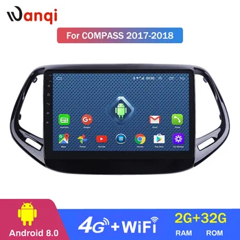 

wanqi 8.0 2+32G 4G 3G WIFI netcom 2.5D 9 inch full touch Screen for Jeep Compass 2017 2018 Car GPS Radio DVD Video player