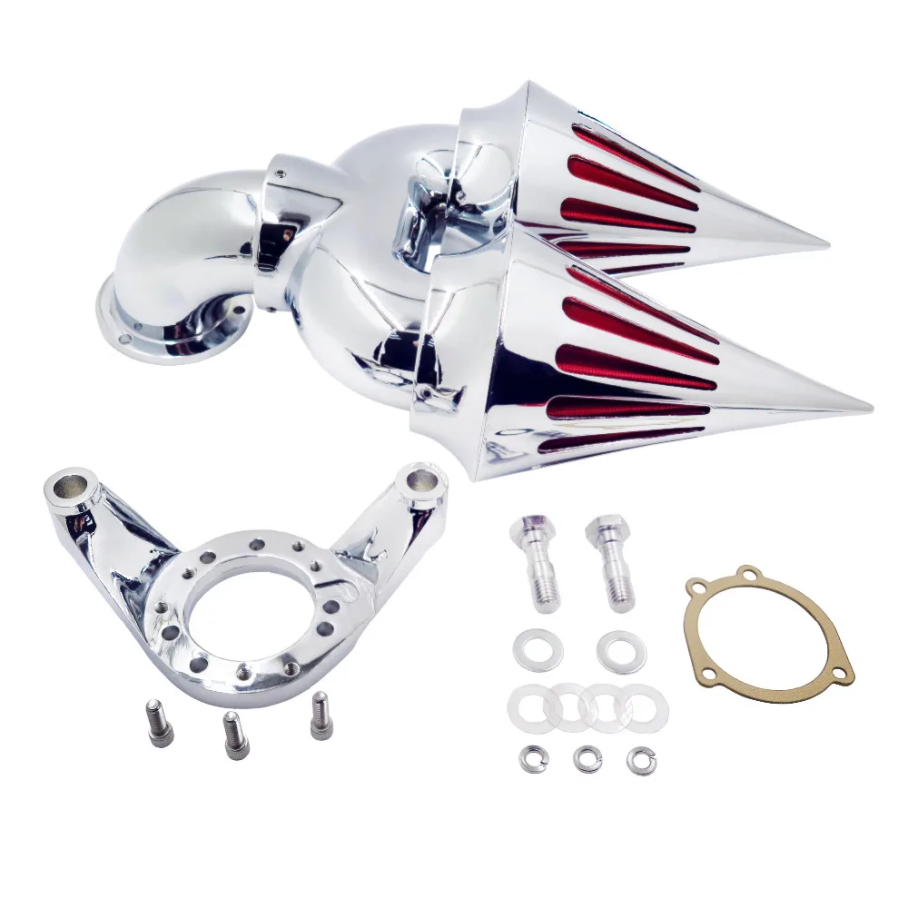 Chrome Double SPIKE AIR CLEANER FOR HARLEY CV CARB DELPHI VTWIN EFT SPORTSTER Automotive money