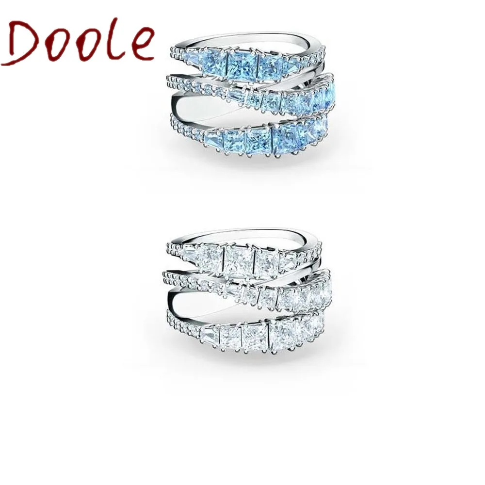 

2020 Fashion Jewelry High Quality SWA, Charm Spiral Twisted Crystal Ring, Romantic Gift for Women with Multi-layer Ring